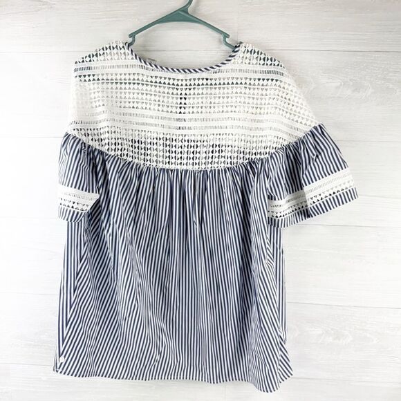 Scotch & Soda Maison Scotch Striped Lace Relaxed Top - Picture 7 of 9
